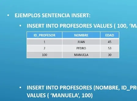 Insertar datos en tablas sql - oracle sql